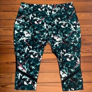 Black/dark green Activewear exercise leggings 3X